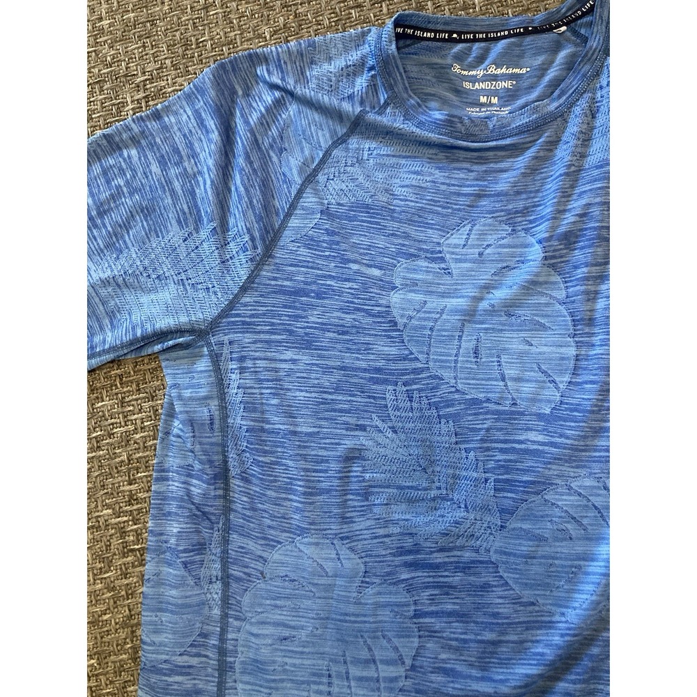 Tommy Bahama Island Zone Shirt Mens M Blue Delray Frond Performance Long Sleeve - Picture 5 of 11
